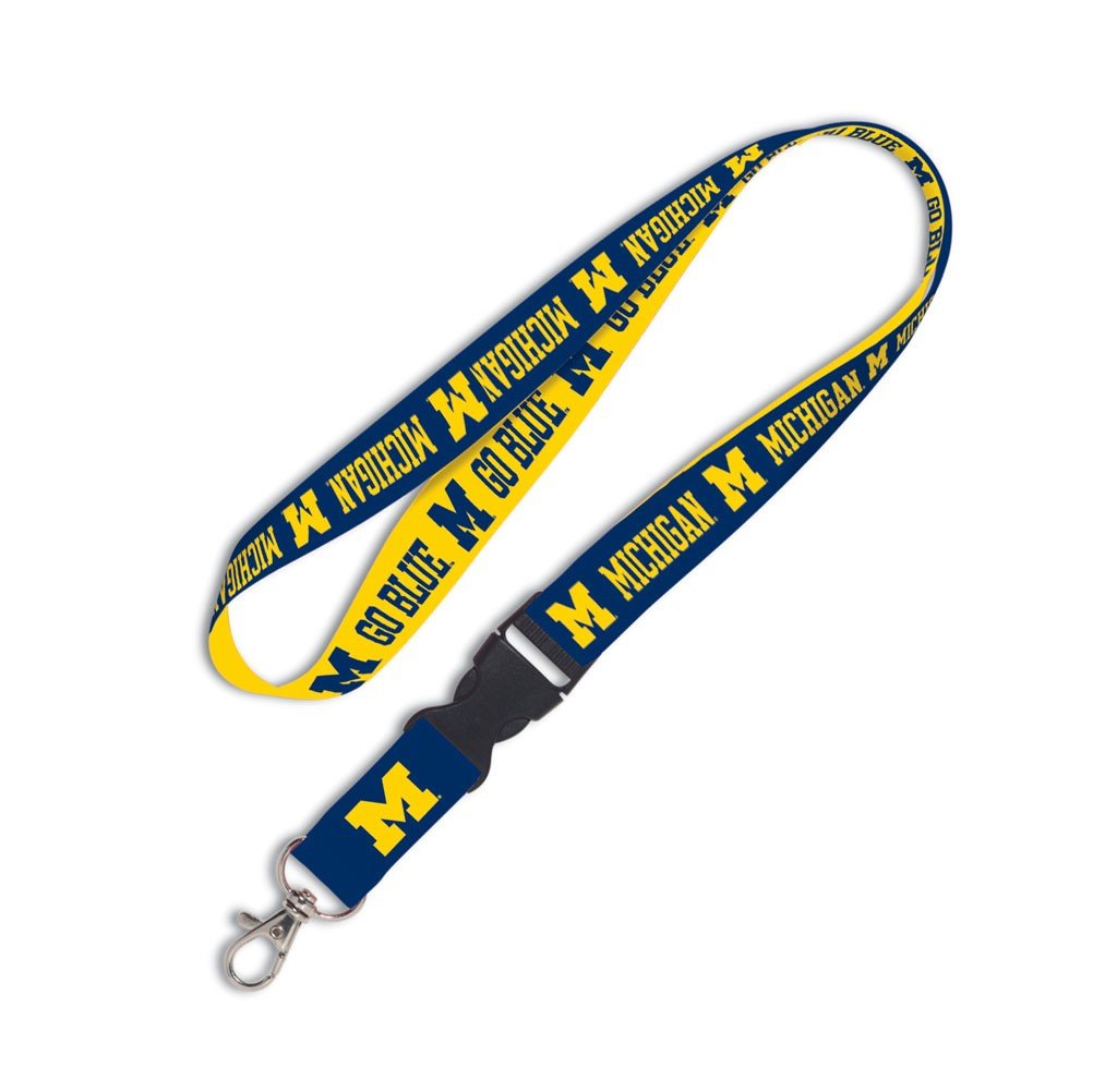 WinCraft NCAA Michigan Wolverines Lanyard with Detachable Buckle, One Size, Team Color