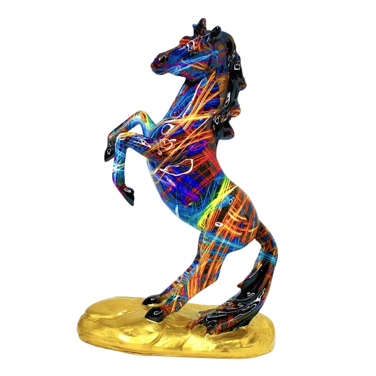 Figurine cheval en résine : une sculpture colorée pour sublimer votre bureau