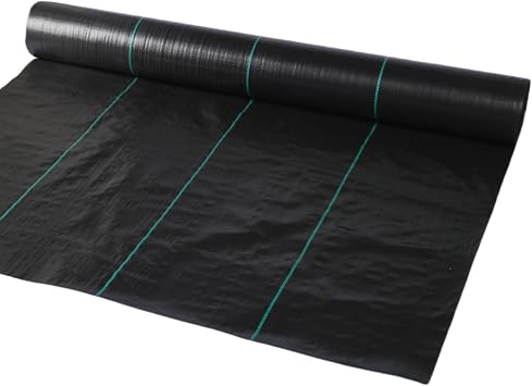 3.2 OZ 6x600 FT Weed Barrier Fabric, Heavy Duty Weed Landscape Block Fabric, Easy Setup Woven Driveway Garden Fabric for Greenhouse, Yard, Flower Bed