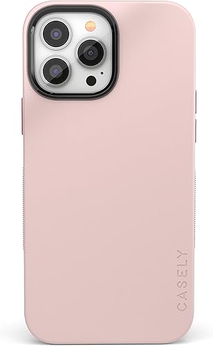 Casely Funda para iPhone 13 Pro Max  Compatible con MagSafe  Rosa claro sobre rosa