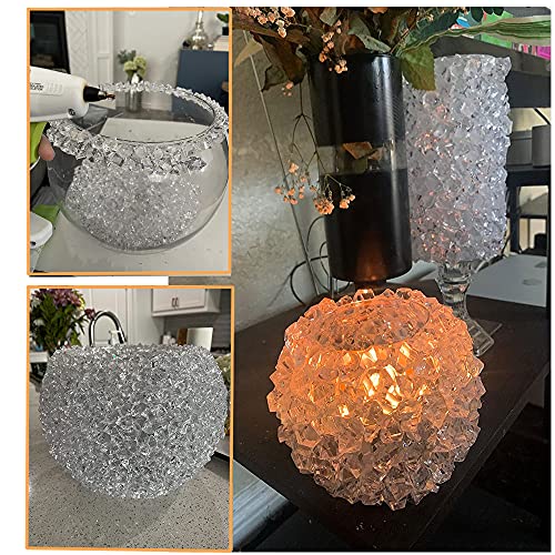 Bopart Crystal Fake Crushed Ice Rocks, 250Pcs Fake Crystals Clear Plastic Acrylic Gems For Vase Fillers, Table Scatter, Arts & Crafts, Wedding Event Home Decoration #TOP5