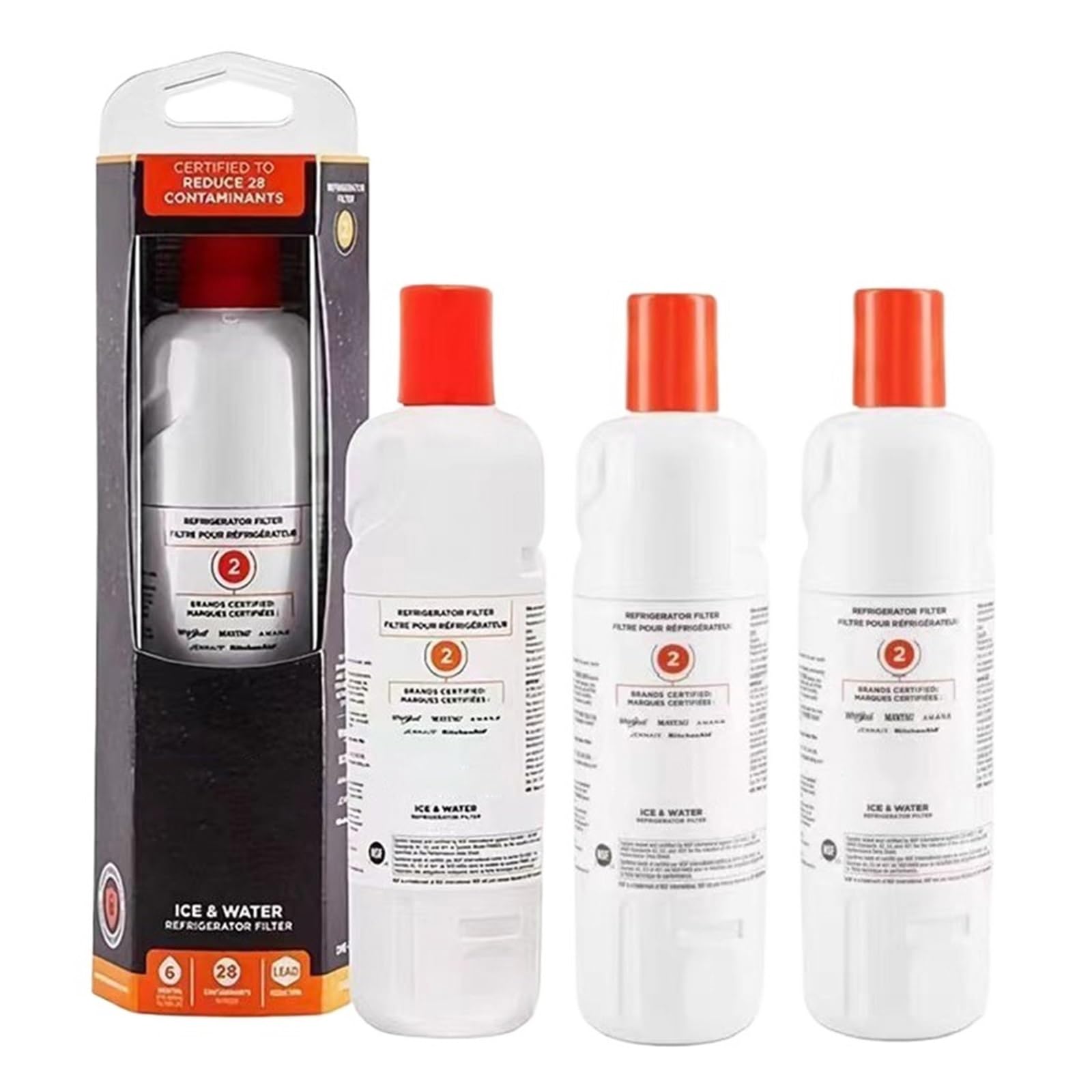 Everydrop EDR2RXD1 Kühlschrankwasser. Kompatibel for Whirlpool. EIS- Und Wasserfilter 2 Elemente W10413645A WRF989SDAB(3PCS)