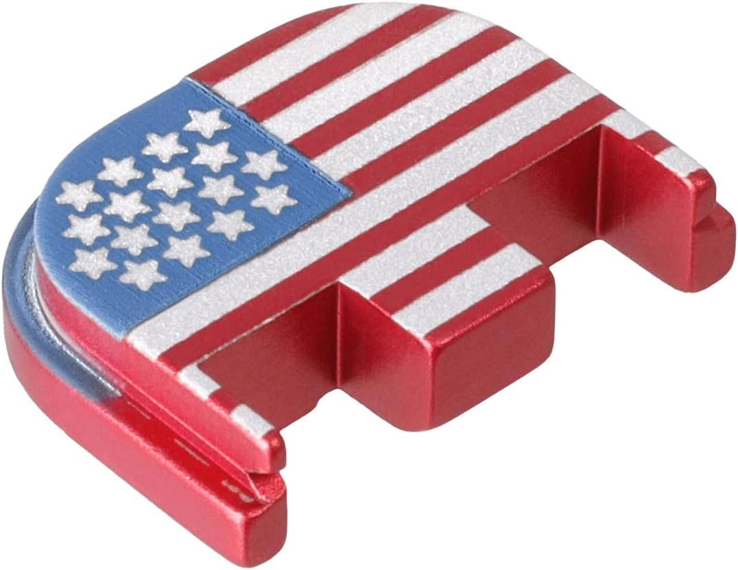 NDZ Performance Slide Cover Back Plate for Glock Gen 1-5 – US Flag or Betsy Ross – Red White & Blue Aluminum – Fits Gen 1-4 & Gen 5 Models