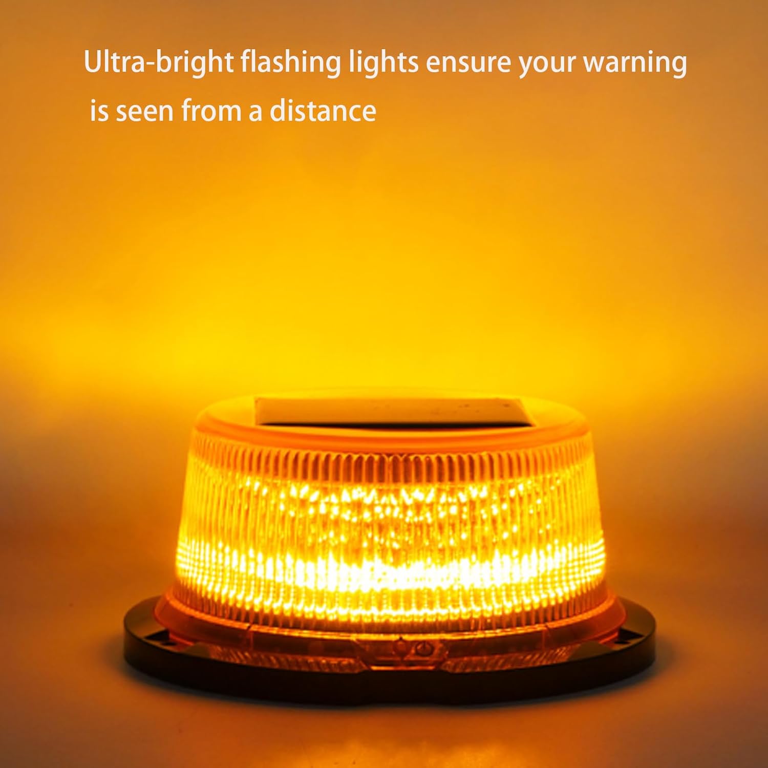 Aolyty Solar Strobe Warning Light, 360 Degree Rotating and Strobe Mode, Solar Safety Flash Light Waterproof, Strong Magnetic Base 3 Brightness Levels for Construction Site, Vehicle, Deck (Blue)