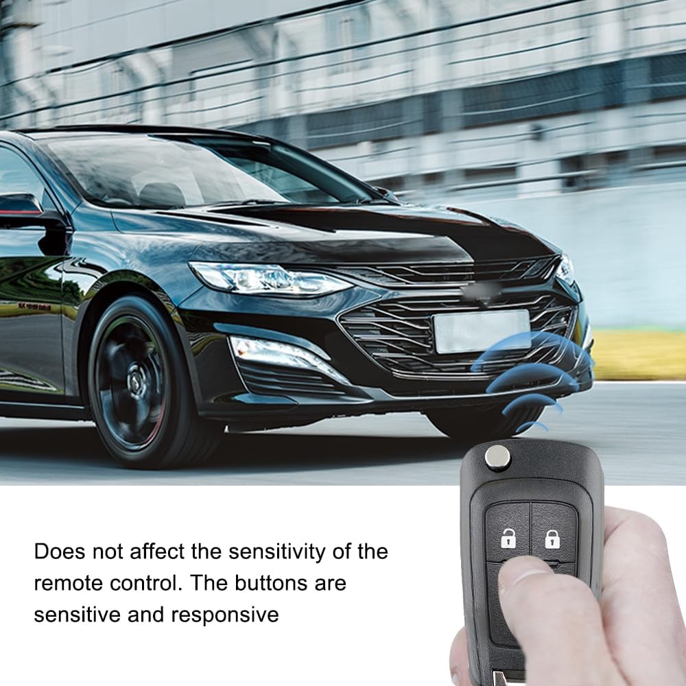 Coque Clé Voiture 2 Coques Clé Voiture 2 Boutons Pour Opel & Chevrolet - Boîtier Remplacement Coque 2 Boutons Noire