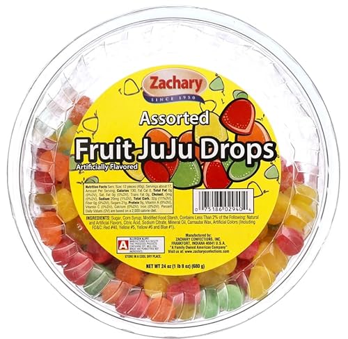 Zachary Assorted Fruit JuJu Drops 24oz Tub