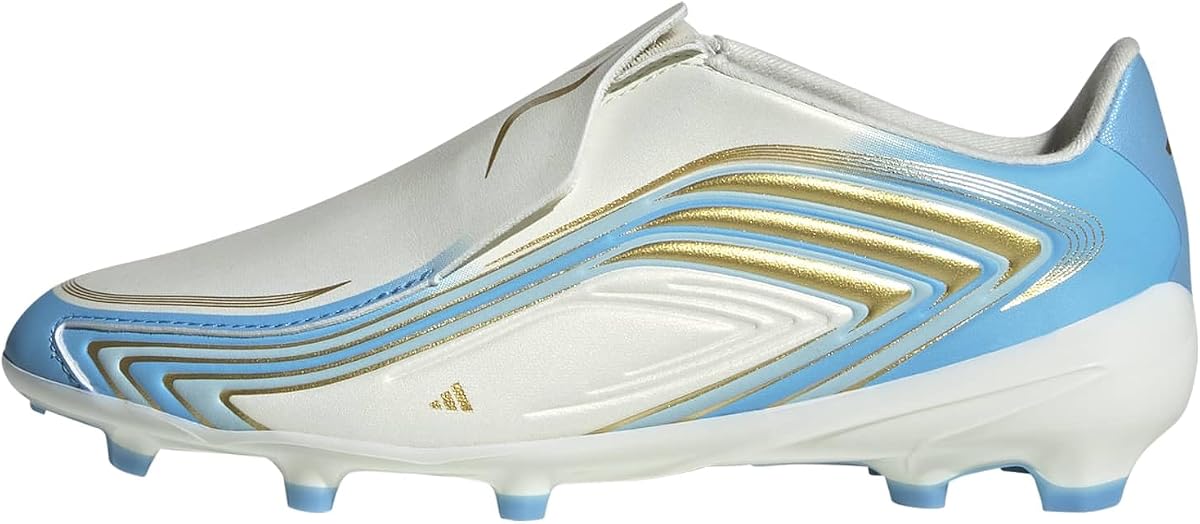Boys F50 Messi League Laceless Firm Ground Sneakers Shoes - Blue, White
