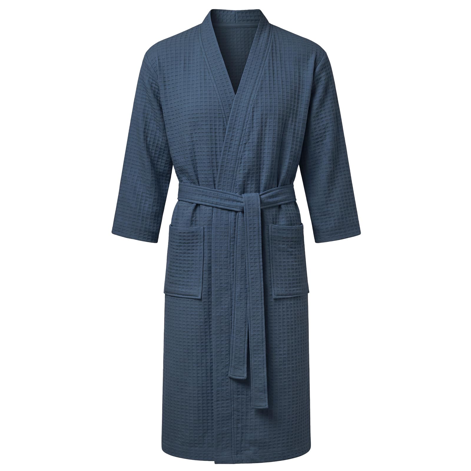AUYAO Albornoz de Waffle Hombre, Batas de Casa, Absorbente, Ligero y Suave, para Ducha y Piscina