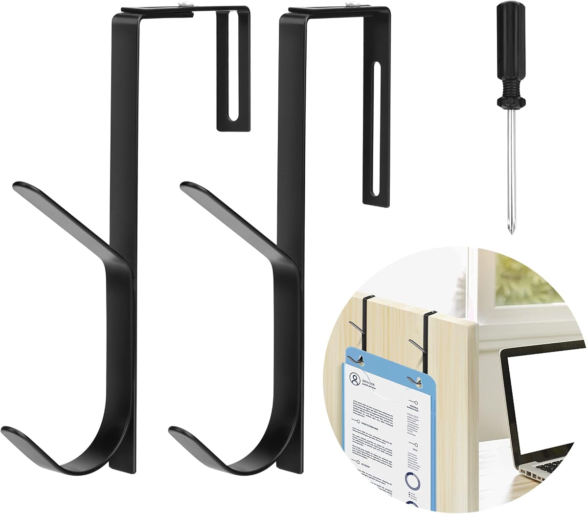 2Pcs Adjustable Metal Double Coat Hooks