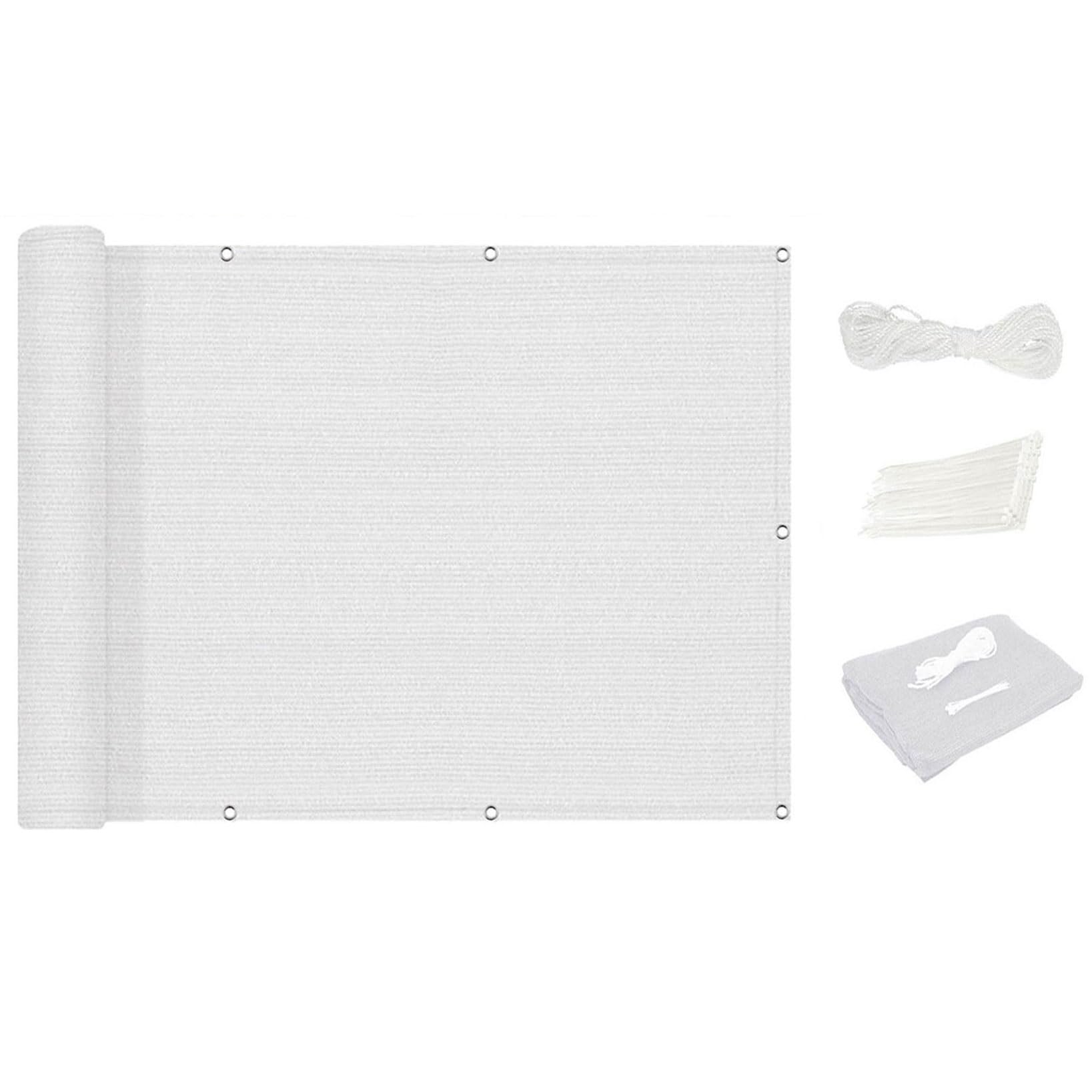 Voile d'ombrage rectangulaire 380x380 cm en HDPE blanc anti-UV pour terrasse et jardin