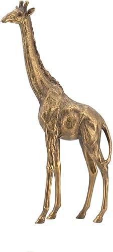 A&B Home Estatua de jirafa hecha a mano, estatua dorada para decoración del hogar, 6 x 2 x 11 pulgadas