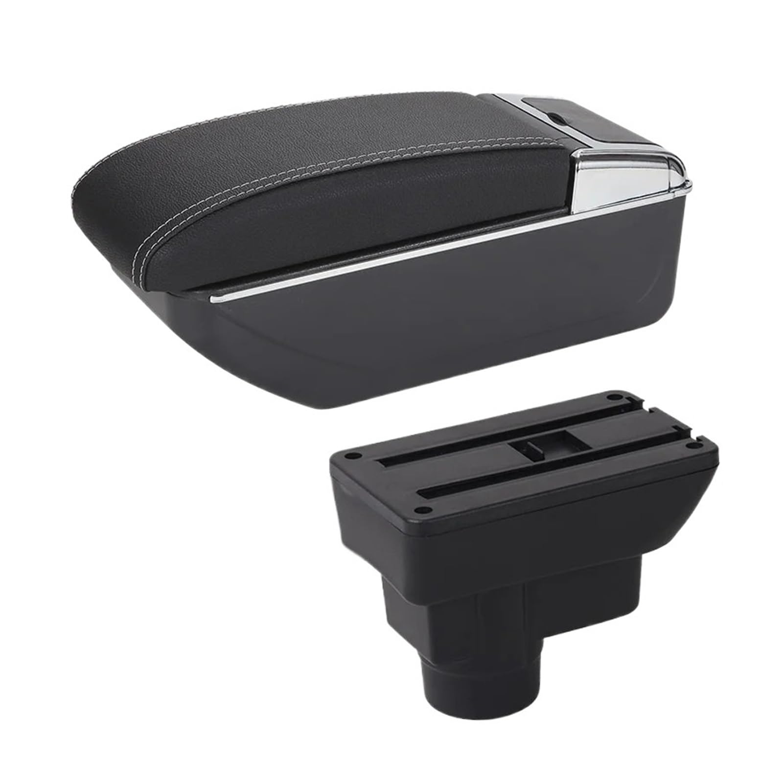 Umdjju D3 Black White Nousb For Opel For Corsa D Armrest Box Car Backrest Interior Retrofit Part Storage Accessorie Easy Installation Car Centre Console Armrest Box(D3 Black White Nousb)