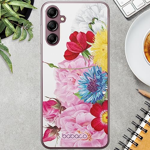 BABACO ERT Group Mobile Phone case for Samsung A14 4G/5G Original and Officially Licensed Pattern Flowers 056 optimally adapted to The Shape of The Mobile Phone, case Made of TPU