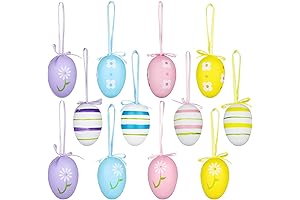 Yunfan 12Pcs Easter Decorations Eggs Hanging Ornaments