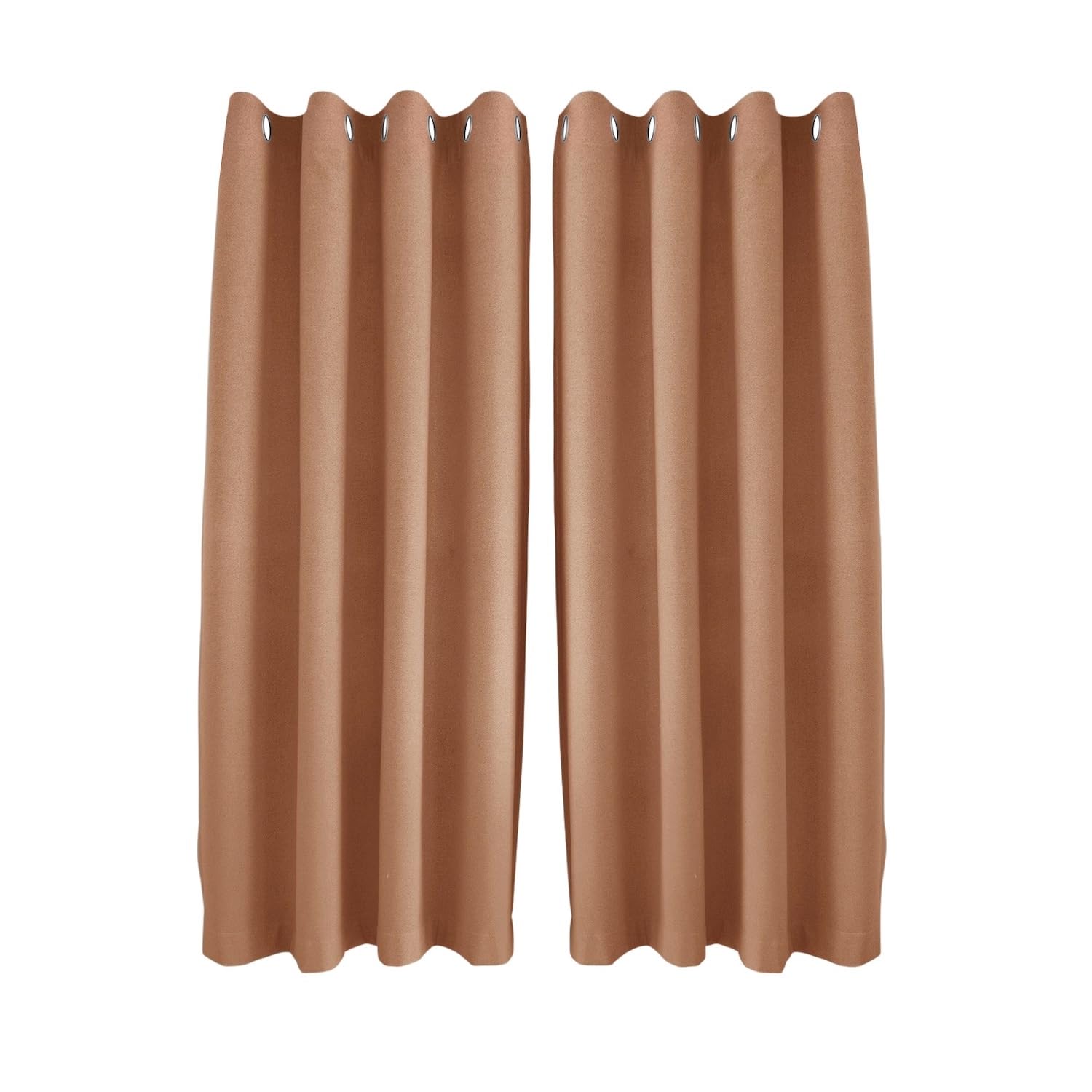 Happy Homewares Linen Blackout Eyelet Curtains - Burnt Orange - 117 cm x 137 cm