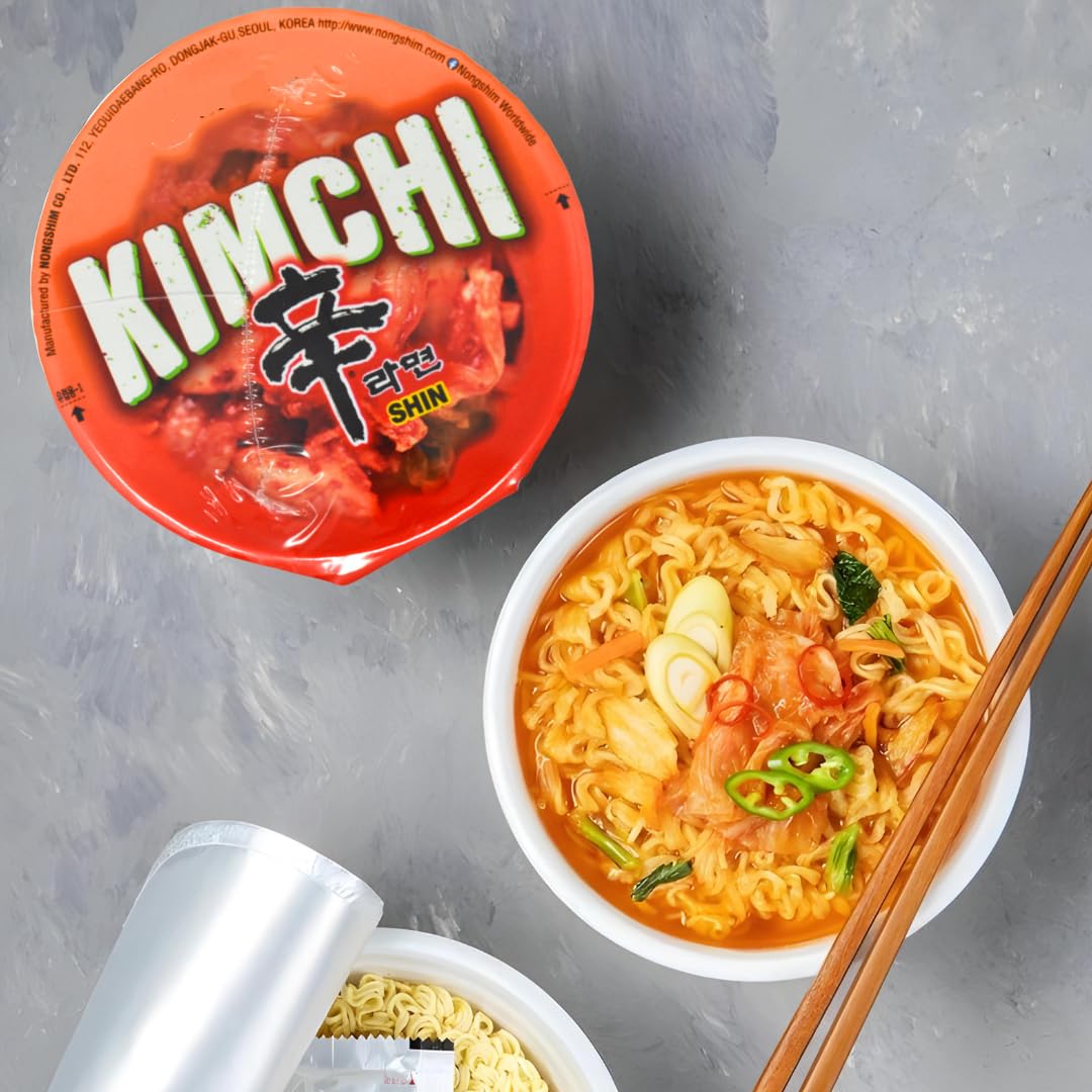 YIJIA | Pack 12 X 75g Ramen Coreano Cup Noodles | Kimchi | Nong shim
