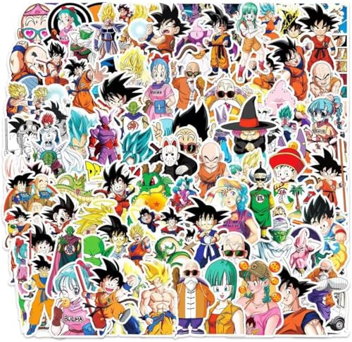 100 Pcs for Dragon Ball Stickers Cartoon PVC Sticker Gifts for Laptop Water Bottle Skateboard Party Supplies Decorations Teens Kids