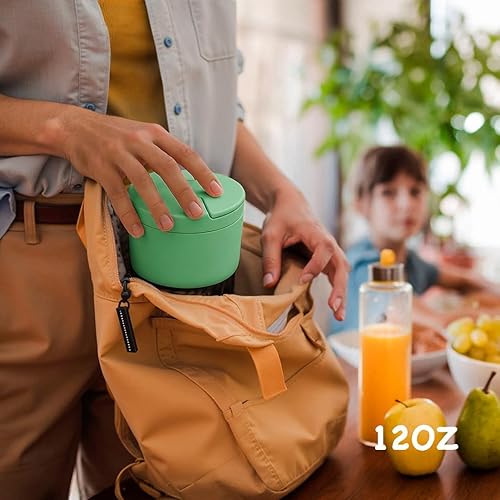 Miniatura 48 de Termo de sopa de 12 onzas para comida caliente para niños, tarro de comida aislado al vacío, termo de sopa sin torsiones para comida caliente