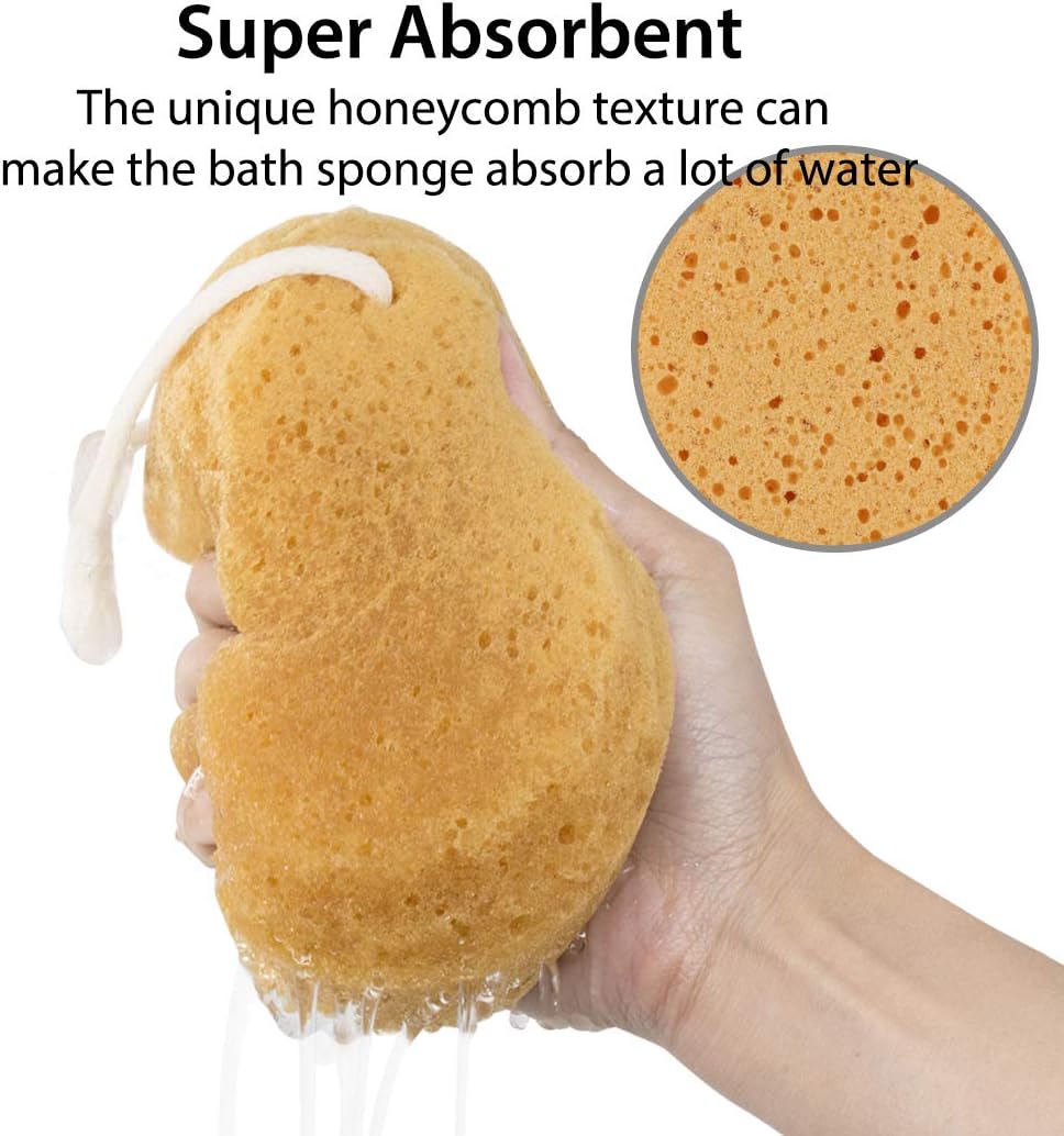 BAIMEI Bath Sponge, Shower Sponge Loofah, Exfoliating Loofahs Pouf Cleaning Body Luffa Sponge (2pcs): Health & Personal Care