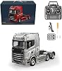 118 6x4 770S Heavy Duty Tractor RC Semi Truck, 2.4G Full-Proportional Remote Control Semi-Trailer Truck with Lights, 2.7KMH RC Construction Vehicle Toy Gift -RTR