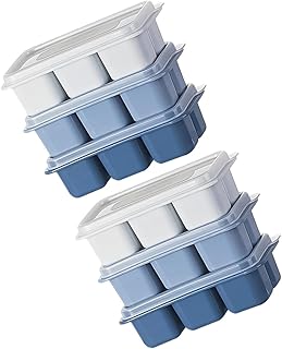 DOITOOL 6pcs Kitchen Ice Mold Assorted Color PP Mini Ice Cube Trays Pudding Jelly and Candy Making for Home Bar and Freezer Use