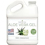 KinRose Care Aloe Vera Gel Organic Gallon for Face, Skin, Hair & Sunburn Relief 100 Percent Pure Aloe Vera Gel Bulk Wholesale - Cold Pressed, Vegan, Unscented - Made in USA (128 Fl Oz)