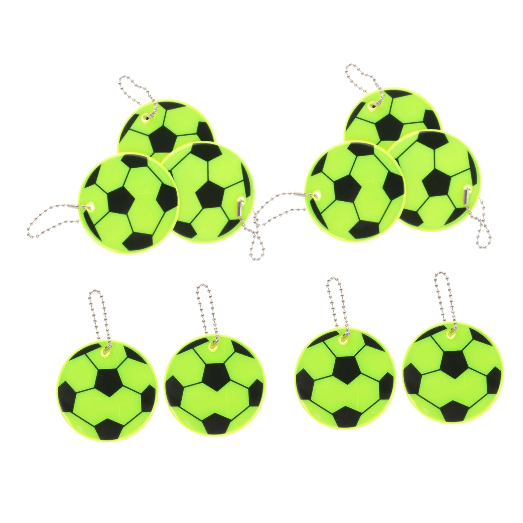 POPETPOP 10pcs Luminous Football Reflective Pendants for Keychains Bicycles High Visibility Reflectors Eye Catching Backpack Accessories for Night Sports Outdoor Use