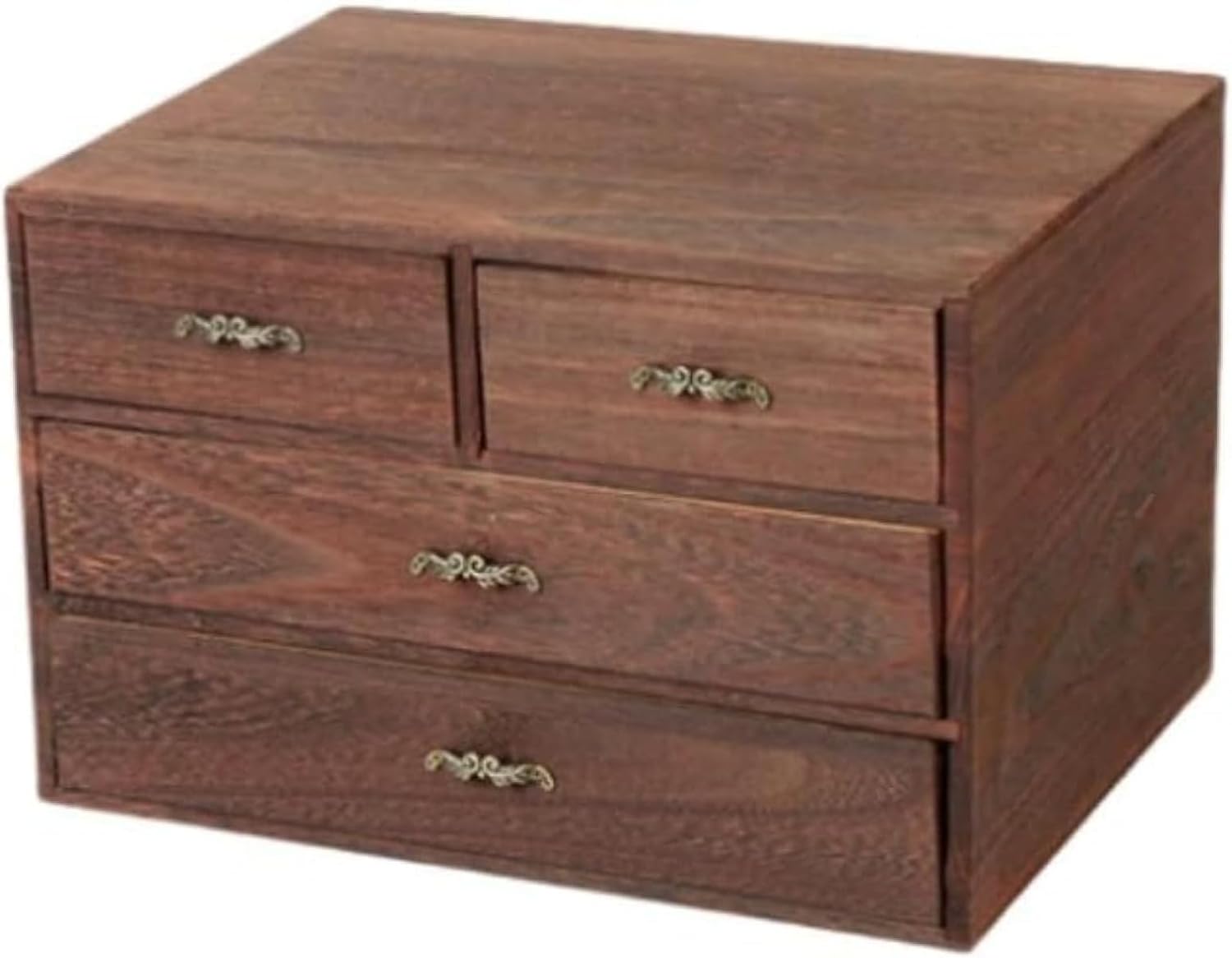 デスク｜収納シェルフ付デスク3点セット - territory 引き出し付きデスクシェルフ、アンティークデザインの木製デスクトップ収納ボックス、リビングルーム、テーブル、寝室、オフィス、ペンホルダ