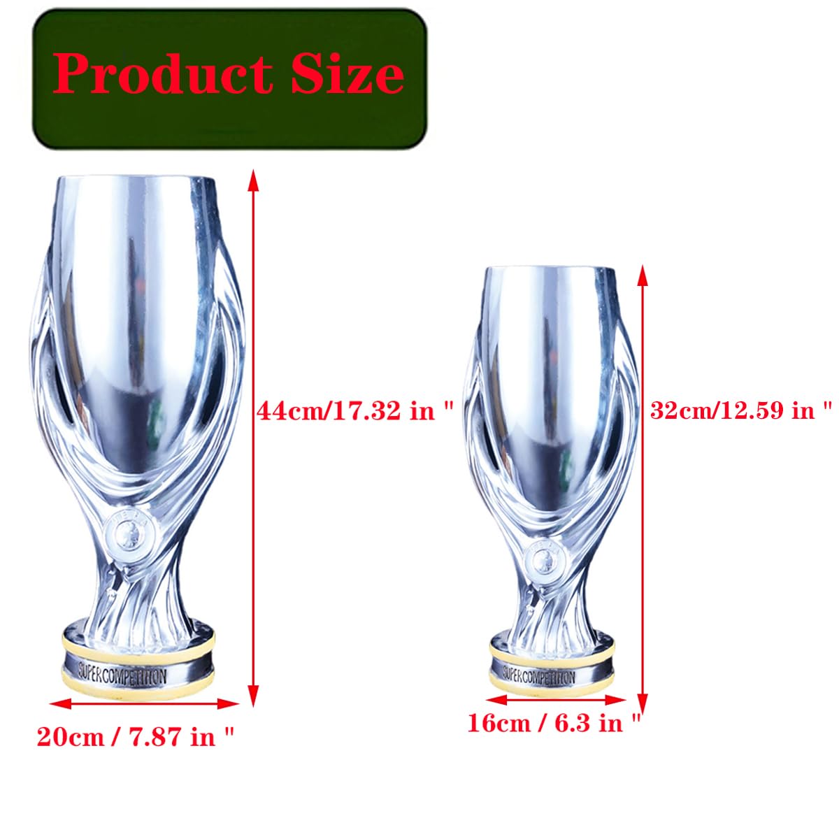Trofeo De La Supercopa De Fútbol Europeo De Resina Réplica De Campeones del Club De Fútbol Trofeos para Fanáticos Oficina Decoración del Hogar Adornos De Exhibición Recuerdos,32cm