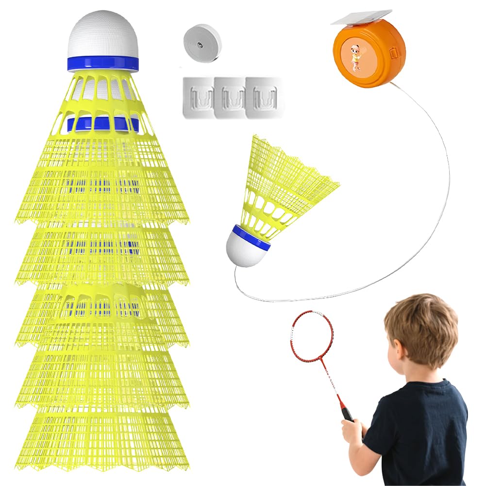 Set de bádminton de altura ajustable, entrenador de rebote para autoaprendizaje