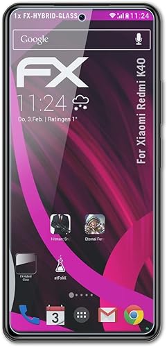 Miniatura 1 de Película protectora de vidrio de plástico compatible con protector de vidrio Xiaomi Redmi K40, protector de pantalla de vidrio híbrido 9H FX de