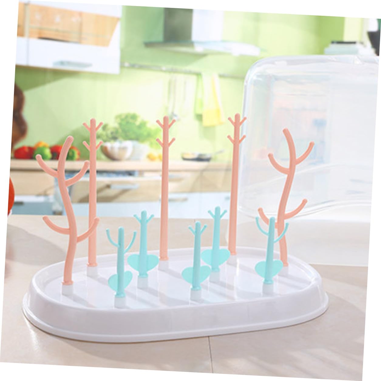 Support pour Biberon Multifonction à Branches, Séchoir PP, avec Couvercle