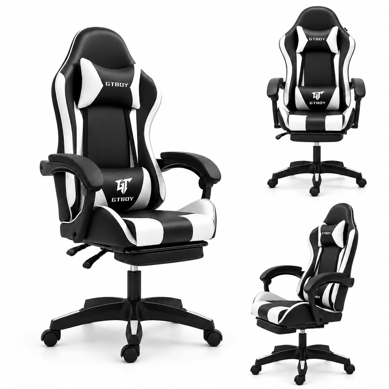 ゲーミングチェア オットマン付き 135° リクライニング 高級PUレザー 調節 Amazon.co.jp: GTBoy ゲーミングチェア オットマン付き 135