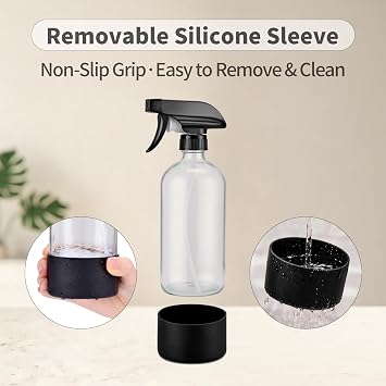 Glass Spray Bottles for Cleaning, 16 oz, 2 Pack