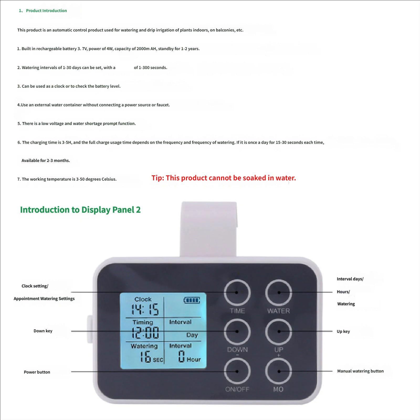 Dispositivo di irrigazione automatica delle piante con timer e irrigazione a goccia regolabile per interni ed esterni fino a 20 vasi