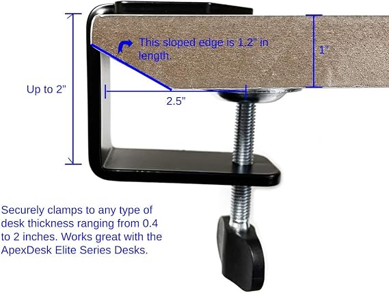 ApexDesk Dual Monitor Arm Desk Mount Adjustable Height Gas Spring VESA Mount with C Clamp & Mounting Base Computer Monitor Stand for Screen up to 32 inch Holds up to 20 lbs., Black (DMM-24)