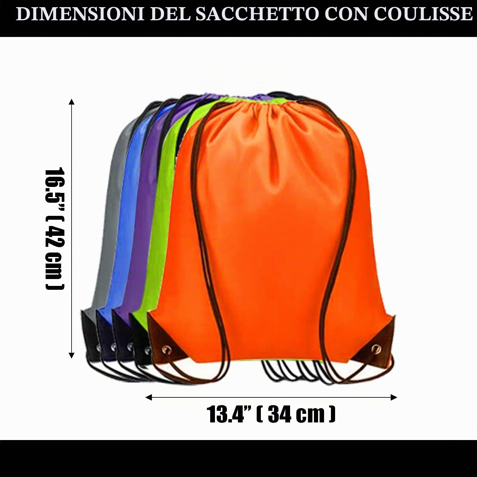 RLGPBON 12/24/48 PCS Sacche con Coulisse per Sport Gym，Zaino Sacca da Ginnastica ，Sacchetti per Palestra Sacchetto Sportive Borse da Viaggio Zainetto Scuola per Bambini Borsa Scarpe（43x34cm）