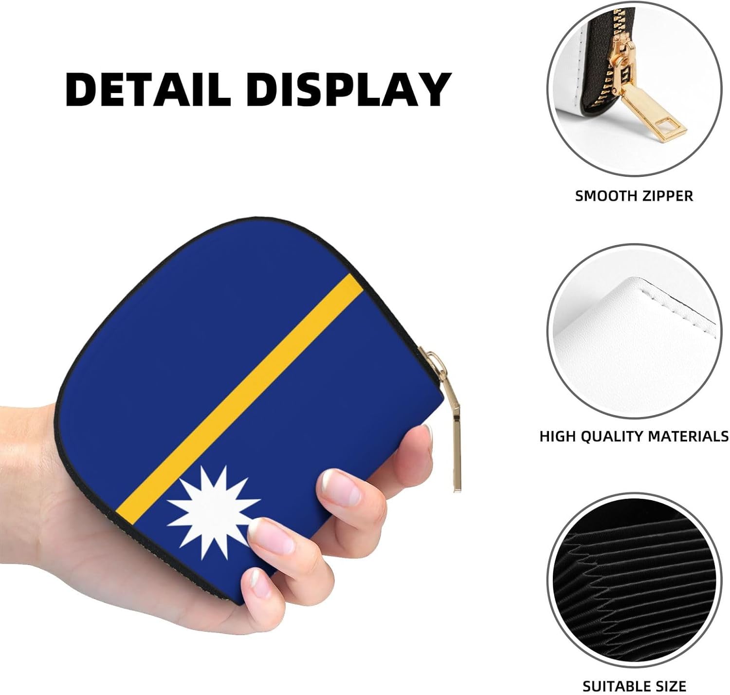 Flag of Nauru print Wallet Credit Cards Holder Business Card Case for Men Women Compact Size for Adults