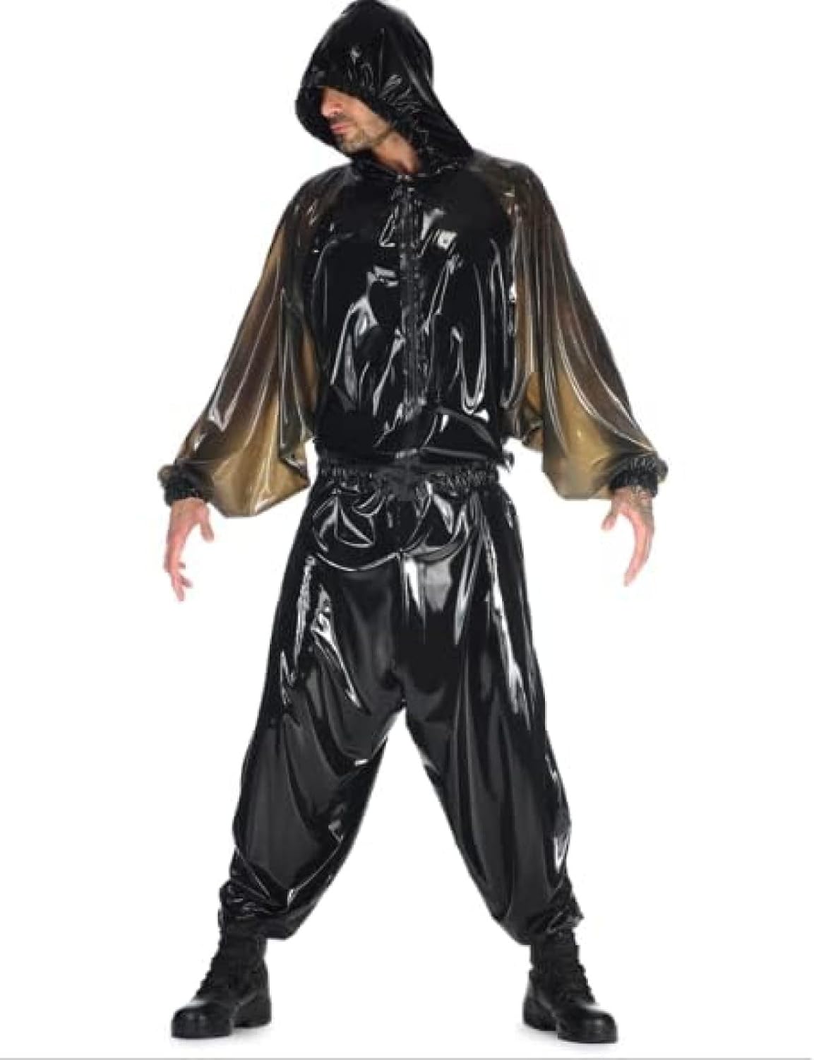 Latex Rubber Comfortable Men's Loose Jumpsuit Racing Uniform Party Role Play Hand Customized 0.4mm,Auburn,L