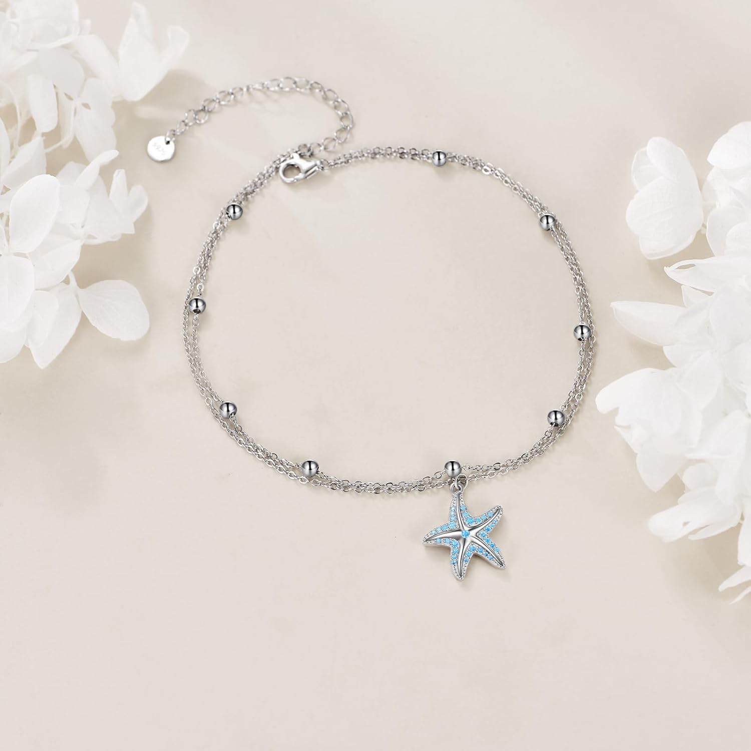 KZX Sun/Moon/North Star/Celestial Bracelet Ladybug/Bee/Butterfly/Turtle/Starfish/Paw Animal Bracelet Infinity/Cross/Evil Eye Bracelet 925 Sterling Silver Jewelry for Women