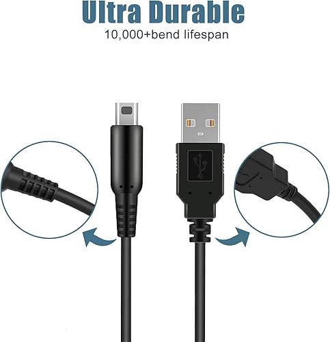 Miniatura 2 de 3DS - Cable de carga USB para Nintendo 3DS XL, 3DS, 3DS XL, 3DS, 2DS XL, 2DS XL, 2DS XL, 2DS XL, 2DS, 2DS, DSi, DSi XL, color negro