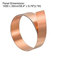 Vista 2 de uxcell Copper Sheet Roll, Metal Foil Plate 1000mm x 20mm x 0.8mm