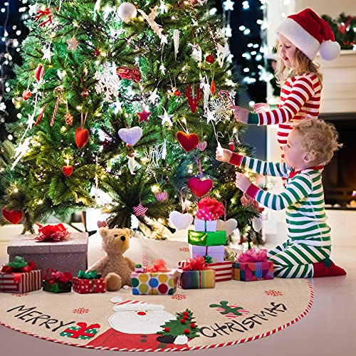 42.5 Inch Christmas Tree Skirt Decoration Xmas Large Tree Skirts Mat For Holiday Party Ornaments #TOP6