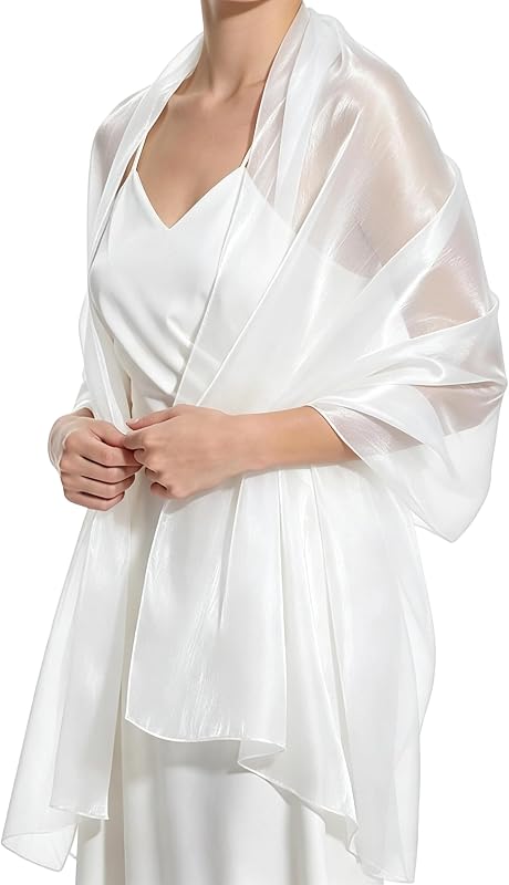 Shiny-Organza-Long-Scarf for Women Large-Shawls-Wrap Lightweight-Headscarf Neck-Scarves for Dressing Up 79x27.5 Inch