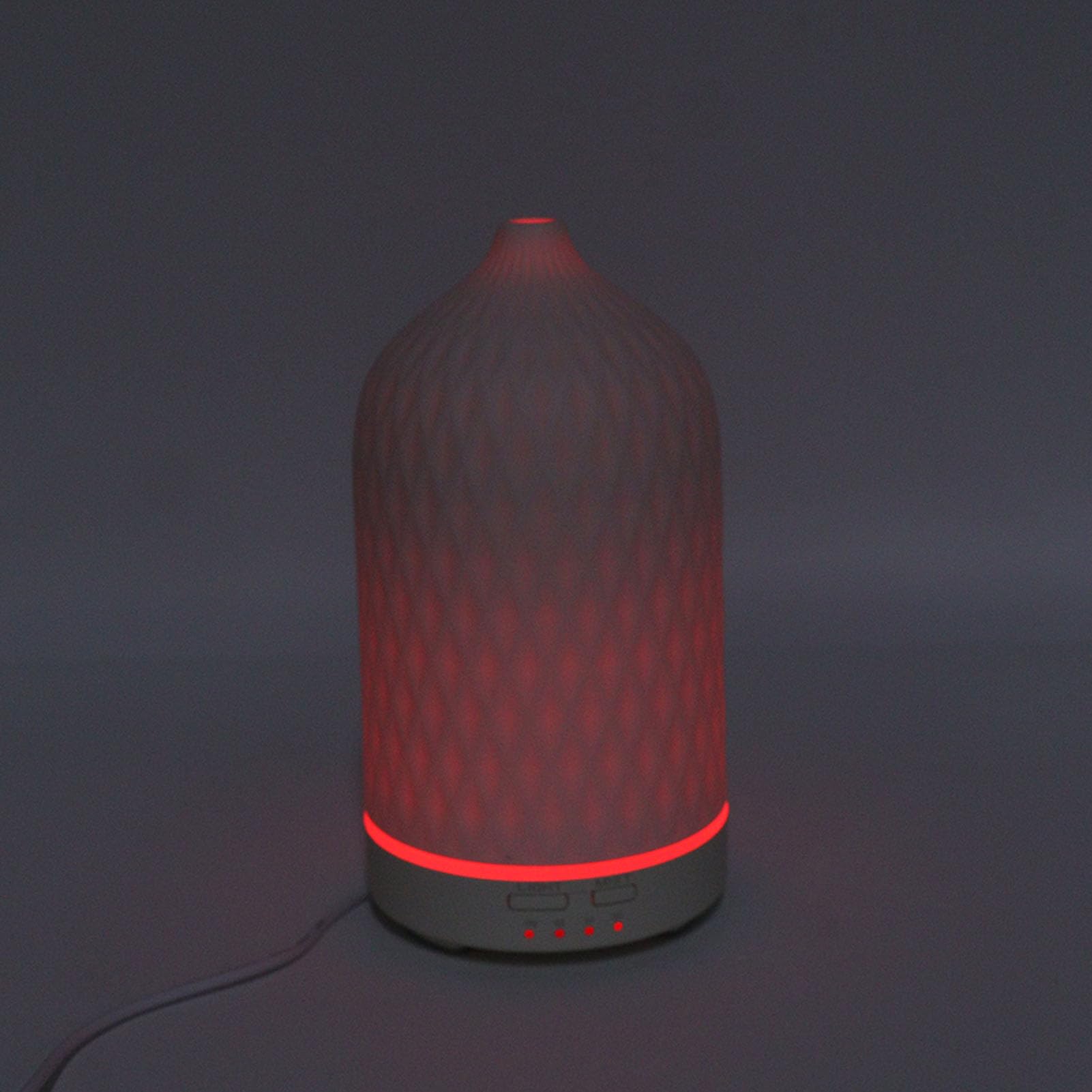 Fdit Diffusore di Oli Essenziali in Ceramica Umidificatore a Nebbia Fredda da 300 Ml con Luci LED a 7 Colori Timer Spegnimento Automatico per Ufficio Domestico (Spina europea)