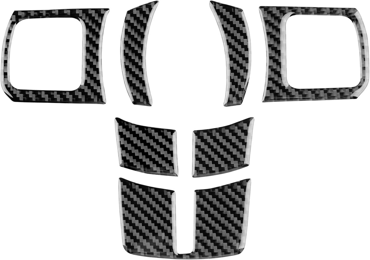 AIRSPEED Carbon Fiber for Jeep Wrangler 2011-2017 Center Console Steering Wheel Button & Chin Frame Cover, Black