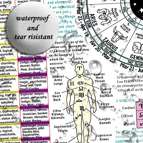 Carta da Sabedoria Sagrada Astrologia Cartas do Zodíaco Astrologia Quadro de Reflexologia do Oráculo