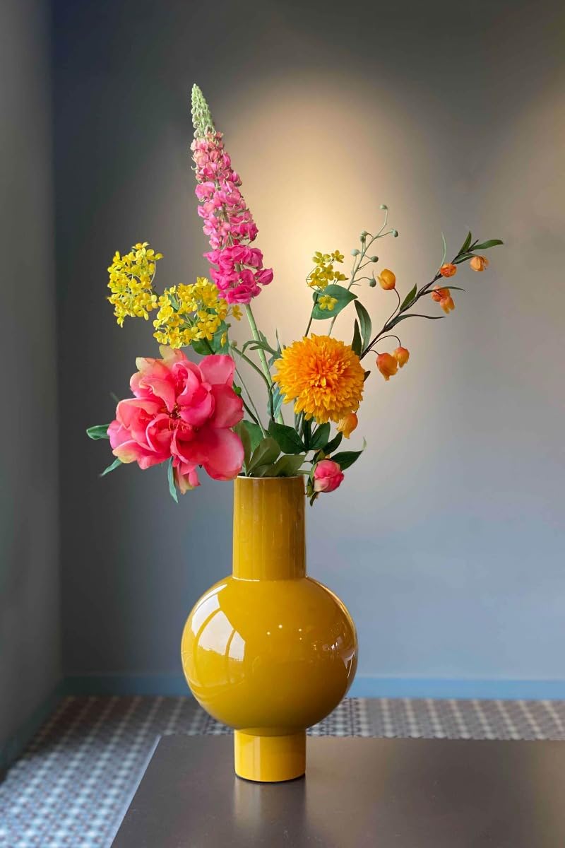Pip Studio Vase Metal medium ockergelb 24 x 40 cm