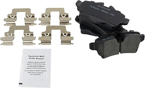 Miniatura 6 de TRQ Kit de pastillas de freno delanteras y traseras y rotores Kit de productos químicos de freno, pastillas de freno Rotor de freno Cerámica Premium