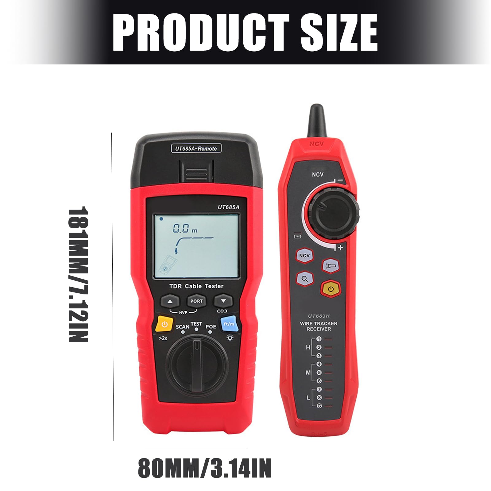 Easy Carry Leitungssucher und Kabeltester Set mit LCD Display Testtool für die Wartung von Internetverkabelungen und die Fehlerortung Koinzidenter Kabeltester